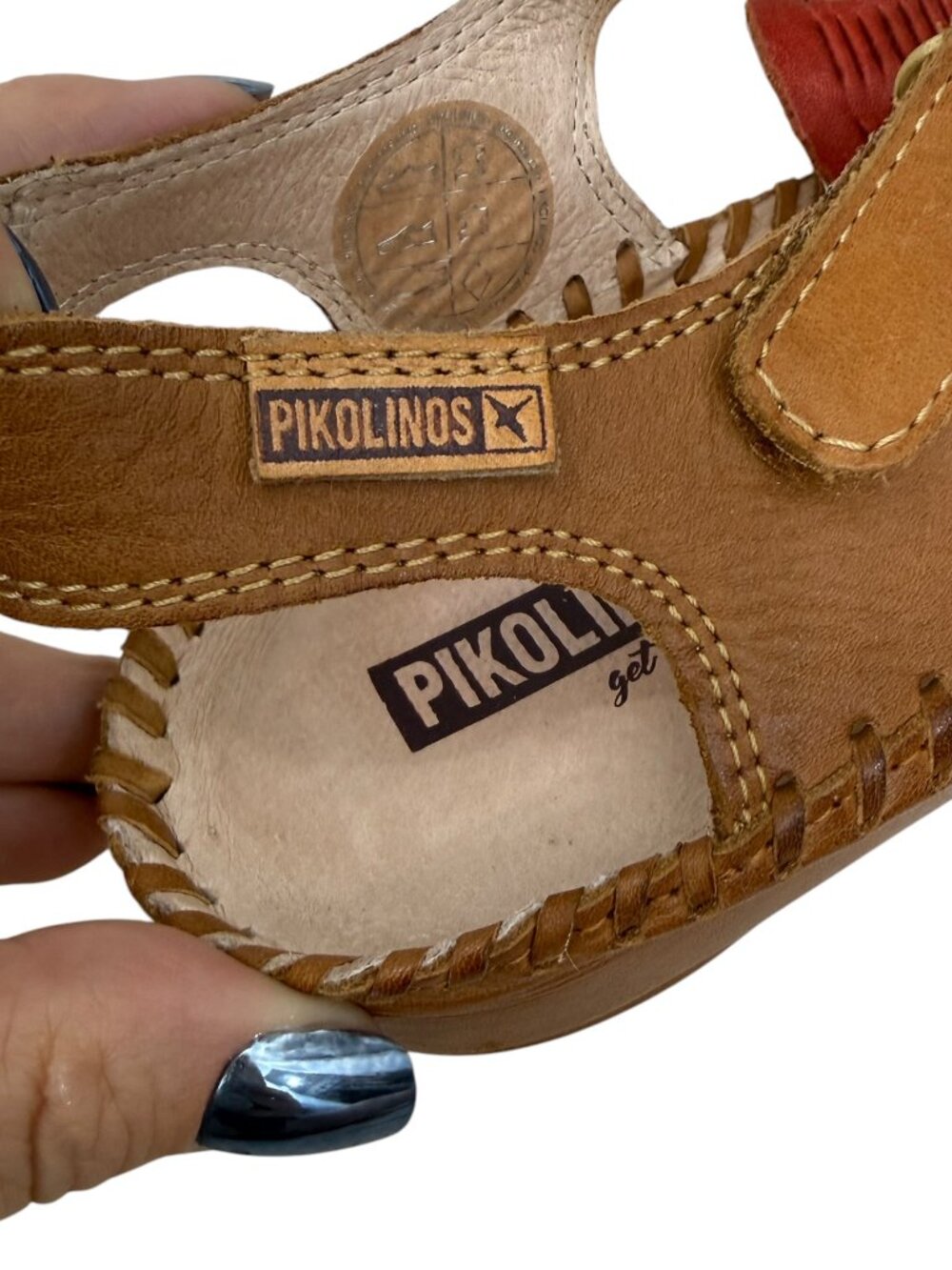 Pikolinos Puerto Vallarta Coral Leather T Strap Women's Sandals Size 7 / 37 - Picture 6 of 10